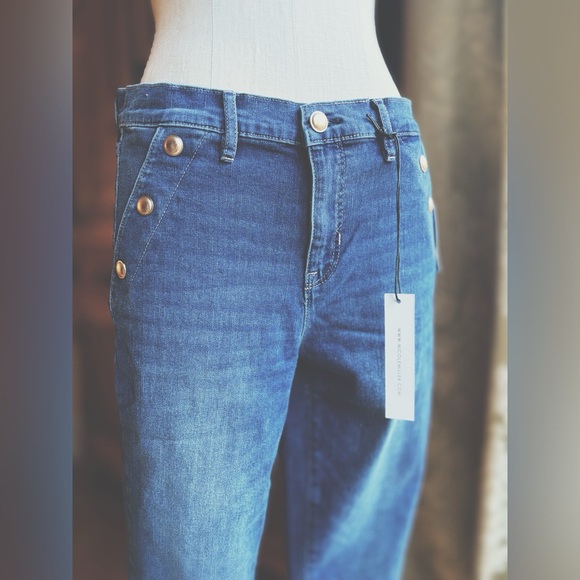 Denim / Detailing Gold Tone Studded Faux Pockets - Picture 5 of 10